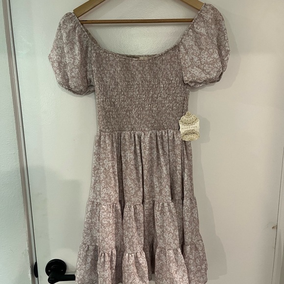 Altar'd State Floral Puff Sleeve Dress - Pink - Picture 1 of 2